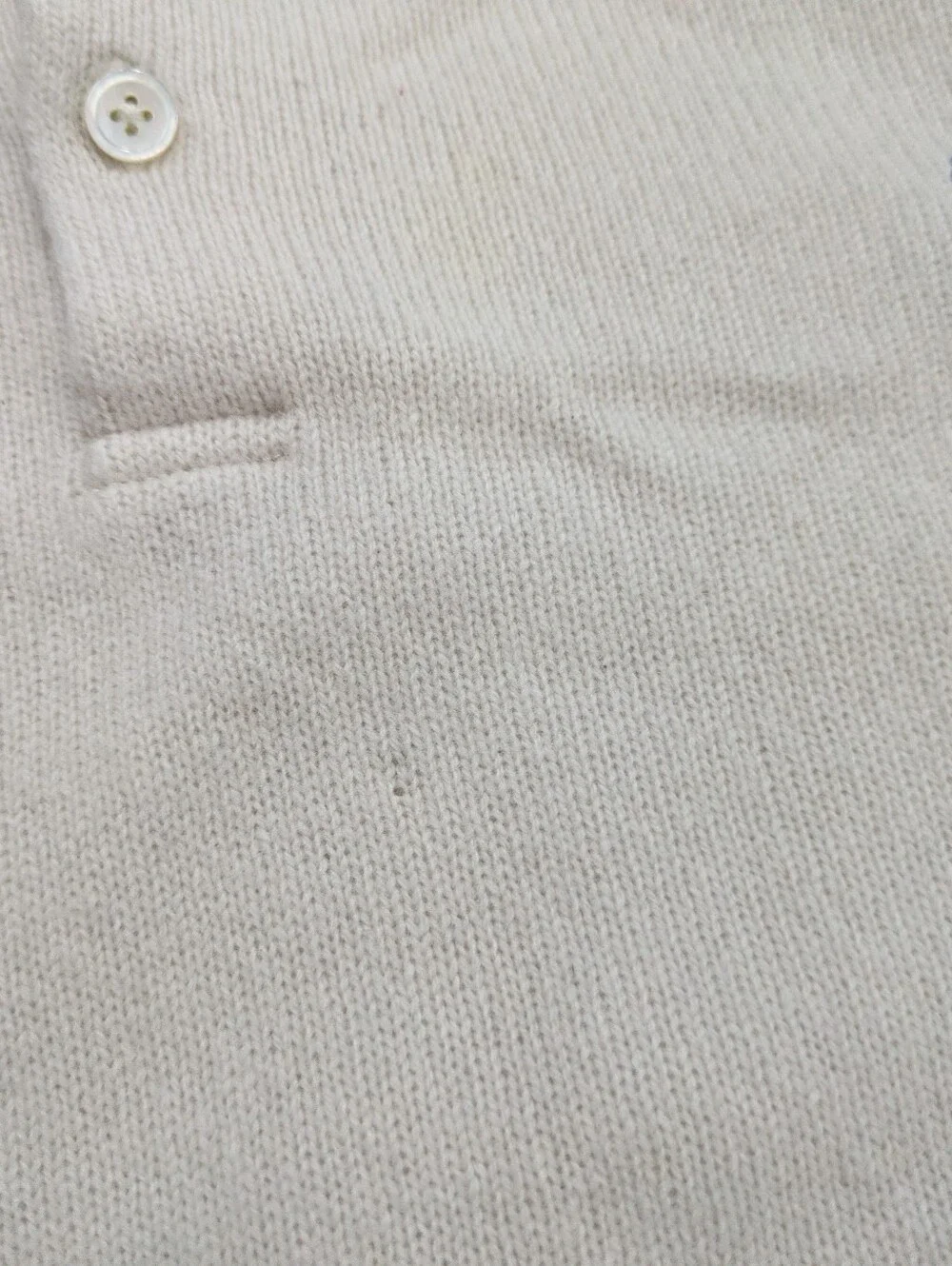 Vintage Polo Ralph Lauren 100% Lambswool  Collared Button Polo Sz M Cream Ivory